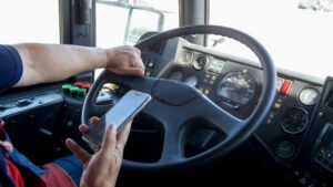 truck driver texting while driving