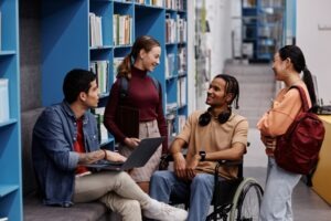 black teenager in a wheelchair