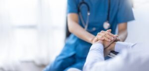 doctor comforting patient